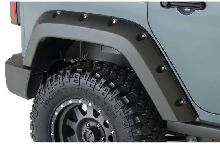 Bushwacker Rear Pocket Style Flares 2pc - Black (Wrangler 07-18 4 Door Only)