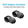 2PCS Black Green Water Cooling G1 4 Thread 90 Angle Rotary Elbow Adapter Fitting
