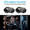 2PCS Black Green Water Cooling G1/4 Thread 90 Degree Rotary Elbow Adapter Fittin — image 3