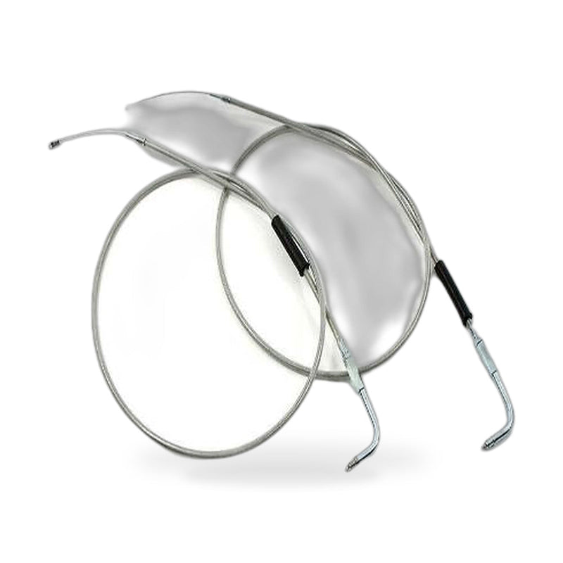 Throttle and Idle Cable Set 56-1/2 Stainless Steel to suit Harley-Davidson — image 1