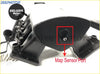 Black matte 102mm low profile intake manifold showing the back with labeled map sensor port and fuel rail