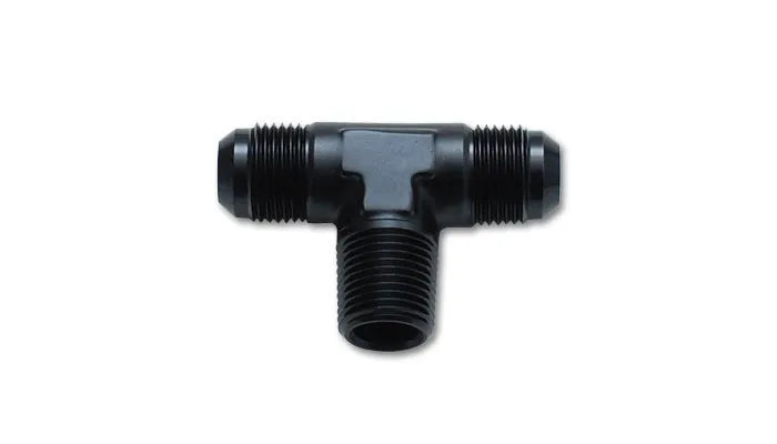 Vibrant Performance -10AN x 1/2in NPT Flare to Pipe Tee Adapter Fitting - Aluminum