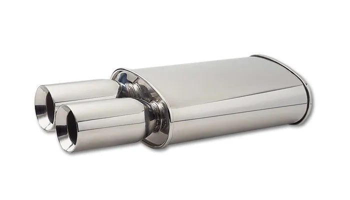 Vibrant Performance StreetPower Turbo Oval Muff w/ Dual 3.5in Round Tips Straight Cut Bev Edge 3in inlet I.D.