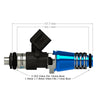 Injector Dynamics ID1050-XDS 60mm Single Injector w/11mm Blue Adaptor Top, 14mm Lower O-Ring w/O-Ring Retainer