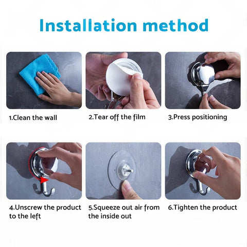 2x Strong Vacuum Suction Cup Hook (Pair) to suit Bathroom and Kitchen Towel Shower — image 1