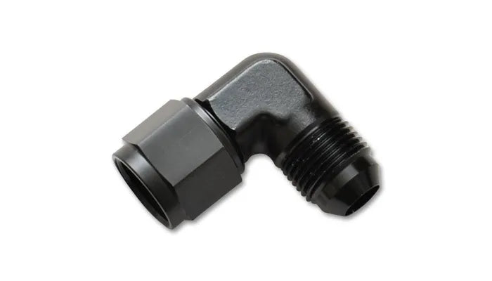 Vibrant Performance -4AN Female to -4AN Male 90 Degree Swivel Adapter (AN to AN) - Anodized Black Only