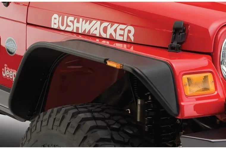 Bushwacker Flat Style Flares 4pc - Black (Wrangler 97-06) — fits Jeep Wrangler