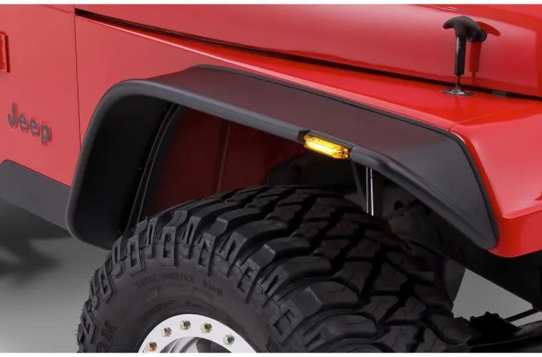 Bushwacker Flat Style Flares 4pc - Black (Wrangler 87-95 - Excl Renegade)