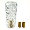 Clear crystal resin diamond hex gear knob with faceted design and gold threaded base for car shifting