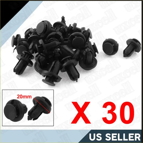 Black plastic 10mm hole car interior trim fasteners pack of 30 for 4wd ute and offroad panel use