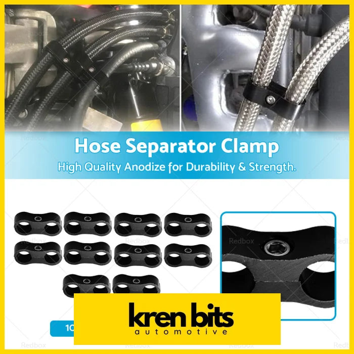 10X An6 6An An -6 Nylon Braided Stainless Fuel Oil Line Hose Separator Clamp Air & Delivery>Other