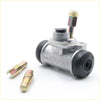 Silver rear wheel brake cylinder with black rubber seals and threaded bolt for nissan datsun 720 d21 navara