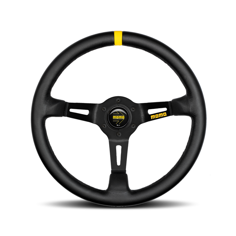 Momo Steering Wheel Mod.08 BLK Leather/BLK SPK 350mm