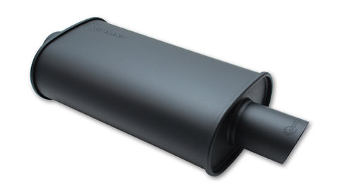 Vibrant Performance StreetPower FLAT BLACK Oval Muffler with Single 4in Outlet - 4in inlet I.D.