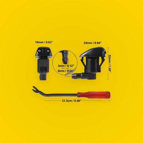 11pcs Front Windshield Washer Nozzle Kit for Toyota Sienna (2000-2011)