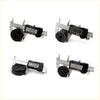 Black rubber mounting cabin bushing with central hole measured by digital calipers for nissan datsun 620 king cab 72-79