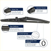 Black 12 inch rear windshield wiper blade for Toyota 4Runner 2003-2009 with soft rubber blade and covered springs viewed from back