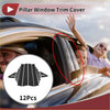Black plastic car door pillar window trim cover with sleek curved design for toyota allion 2021-2023