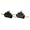Pair of dark gray metal 13/16 rear wheel brake cylinder assemblies with black rubber seals for toyota hilux 1978-1983