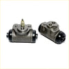 Gray metallic 13/16 rr wheel brake cylinder with black rubber end caps and threaded fittings for mitsubishi delica
