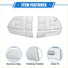 Silver aluminum alloy steering wheel switch button covers with polished finish for toyota highlander direct-fit design