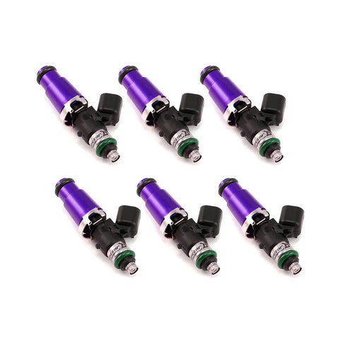 Injector Dynamics ID1300-XDS Injectors Set of 6, 60mm Length, 14mm Purple Adaptor Top, 14mm Lower O-Ring/11mm Machi...