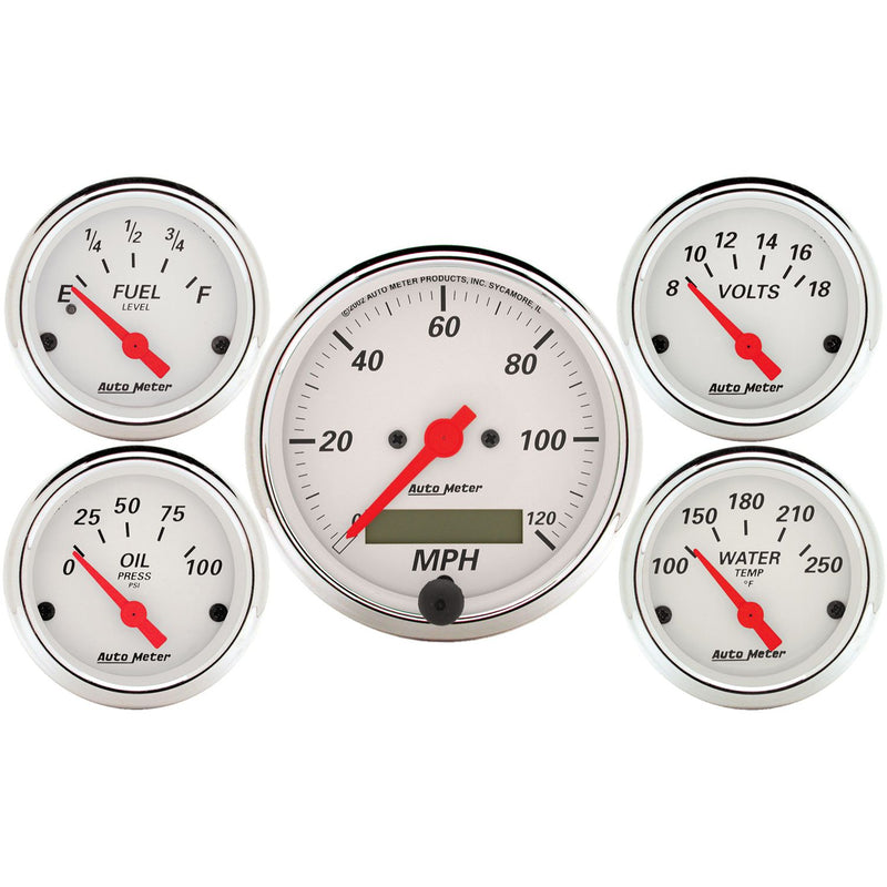 AutoMeter Arctic White Series 5-Gauge Kit AU1302