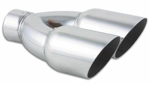 Vibrant Performance Dual 3.5in Round SS Exhaust Tip (Single Wall Angle Cut)