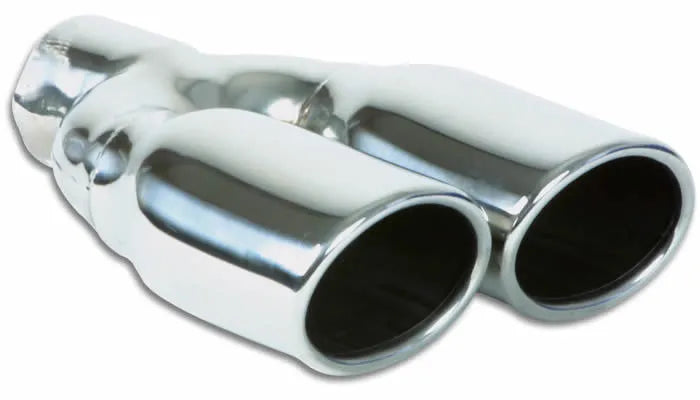 Vibrant Performance Dual 3.25in x 2.75in Oval SS Exhaust Tip (Single Wall Angle Cut Rolled Edge)