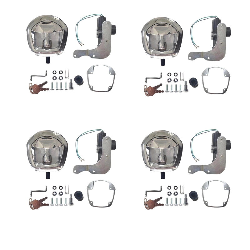 4x Chrome Power Operated Recessed Folding Whale Tail T-Lock Handle to suit — image 1