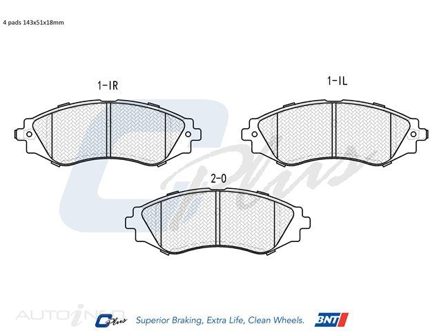 C-Plus Brake Pads Front Daewoo Nub Cielo - DB1347CP