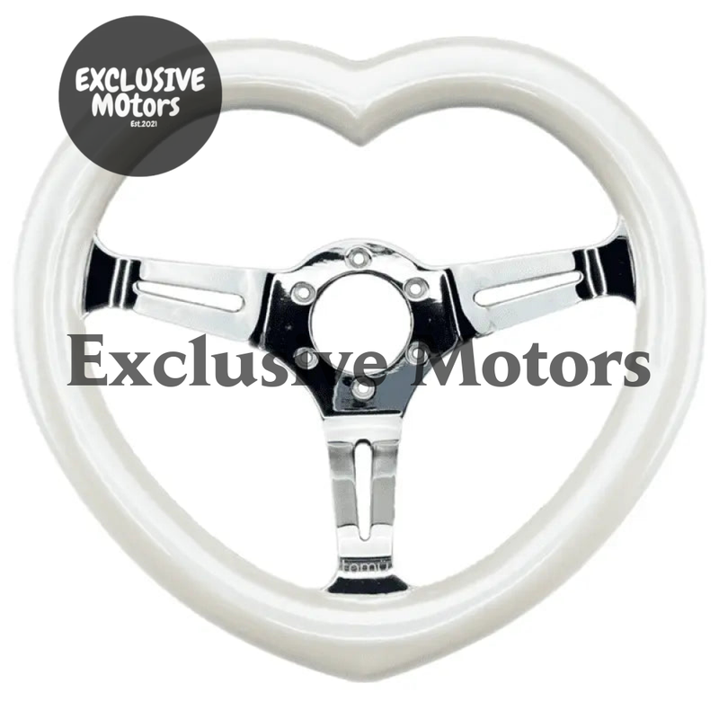 13" (330mm) Medium Heart Dish Pearl White Heart (wood)