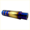 13cm tokyo toms kanji gear knob with sleek cylindrical titanium exhaust tip in blue and gold gradient finish