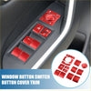 Red glossy aluminum window switch button cover trim for toyota rav4 2019-2022 car controls