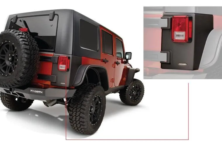 Bushwacker Trail Armor Rear Corners - Black (Wrangler 4 Door 07-18) — fits Jeep Wrangler