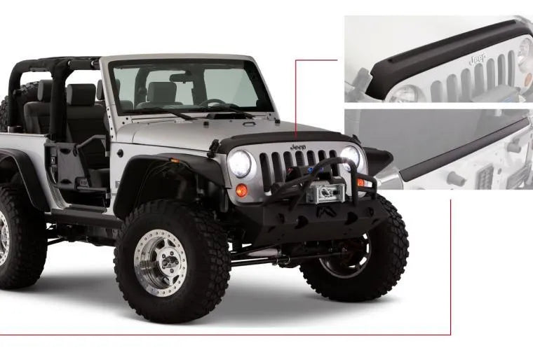 Bushwacker Trail Armor Hood and Tailgate Protector - Black (Wrangler 07-18) — fits Jeep Wrangler