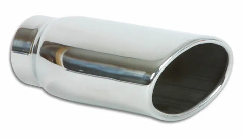 Vibrant Performance 4.5in x 3in Oval SS Exhaust Tip (Single Wall Angle Cut Rolled Edge)