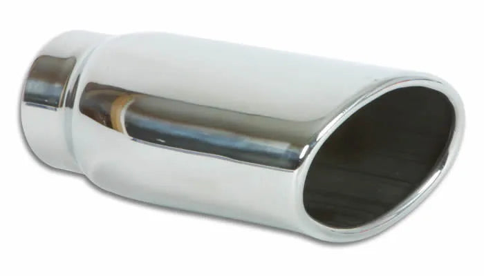 Vibrant Performance 4.5in x 3in Oval SS Exhaust Tip (Single Wall Angle Cut Rolled Edge)