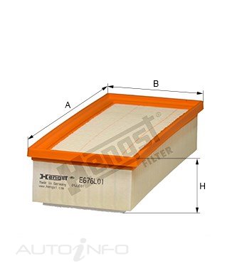 Hengst Air Filter CA10522 Audi - E676L01
