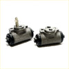 Gray metallic 15 16 rear brake cylinder with black rubber seals and threaded fittings for mitsubishi triton l200 back side