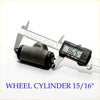 Black and metallic 15/16 rear brake cylinder for mitsubishi triton l200 1986-1996 shown with digital caliper measurement