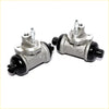 Silver and black 15/16 rear brake cylinder for nissan navara datsun d21 with machined metal body and rubber end caps