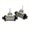 Silver and black rear brake cylinder assemblies with threaded fittings for nissan terrano ii mistral 2.7l 1993-2006