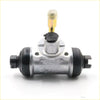 Silver metal 15/16 inch rear wheel brake cylinder with black seals and gold knob branded assab for nissan d21 navara ute