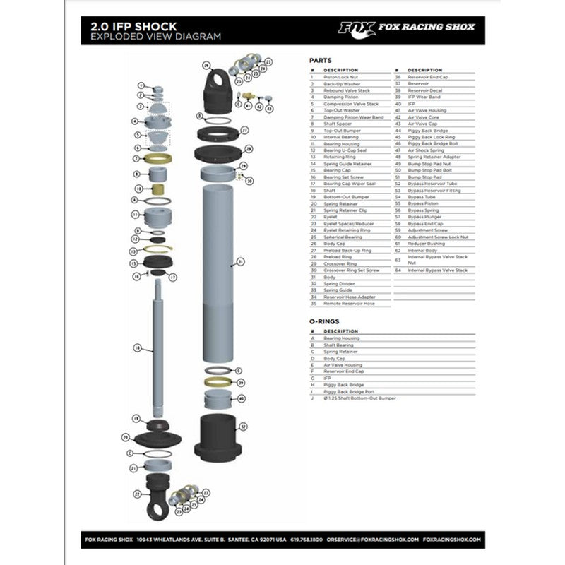 Fox 4WD Suspension (T) 0.875 OD x 23.625 TLG 1.350 Shlg Steel Chrome