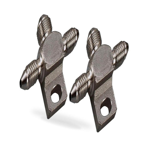 3 AN Male Stainless Steel Brake Hose Tee Block (Pair) to suit Universal Use — image 2