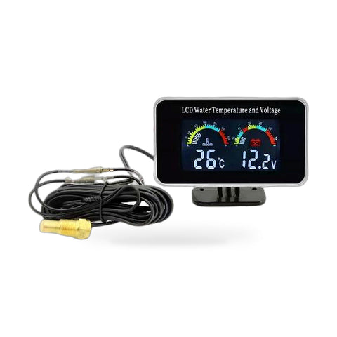 2-in-1 Car Digital LCD Water Temperature Meter & Voltmeter Gauge to suit 12 — image 1