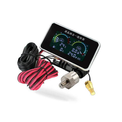4-in-1 Car LCD Digital Gauge to suit Oil Pressure Voltage Water Temperature — image 2
