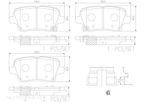 Brembo Brake Pads Rear Holden Commercial ZB - P59097N