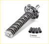 Silver finished 15cm black white katana samurai gear knob with black silver braided handle and dragon guard design